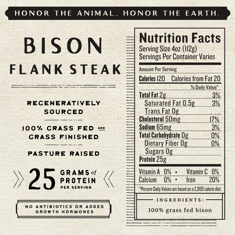 Regenerative Bison Flank Steaks